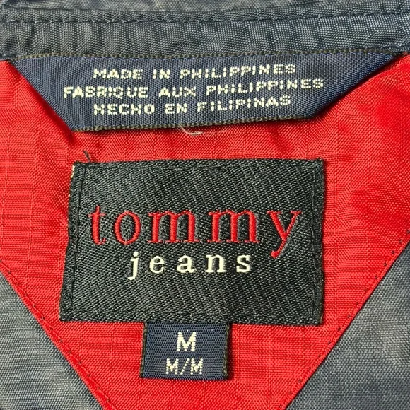 🔥 Tommy Hilfiger Vintage 90s Windbreaker Pullover Jacket Navy M 1/4 Zip Hoodie 🔥 - Picture 15 of 16